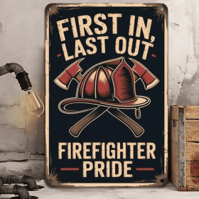 CIFbuy 8x12 Inch ( 20.3x30.5cm ) Vintage Aluminum Sign Firefighter for Home Bar Garage (TikTok, temu pick-up service)