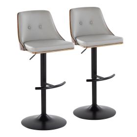 Gianna Mid-Century Modern Adjustable Barstool with Swivel in Black Metal