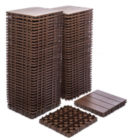 68-Pack 11.42"x11.42" Plastic Interlocking Deck Tiles - 61.60 Sq.Ft Outdoor Plastic Flooring Super Durable & Waterproof All-Weather Indoor/Outdoo