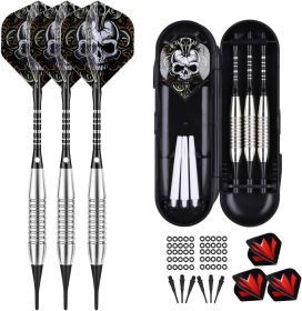 Darts Plastic Tip Set Colorful Rainbow Soft Tip Darts 50 Anti-Loose O-Rings 6 Shaft 6 Durable Flights Extra 50 Soft Tips Electronic Dartboard