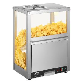 VEVOR Commercial Nacho Chip Warmer, 84.5QT Chip Warmer Machine with Heating Base and Warming Light, Nacho Machine with Deflection Board