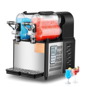 VEVOR Commercial Slushy Machine, 3Lx2 Double Tank Frozen Drink Machine, 24 Cups Stainless Steel Margarita Smoothie Frozen Drink Maker