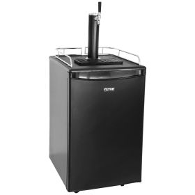 VEVOR Beer Kegerator, Single Tap Draft Beer Dispenser, CO2 Cylinder, Drip Tray & Rail, 32 Fahrenheit - 50 Fahrenheit Temperature Control, Holds 1