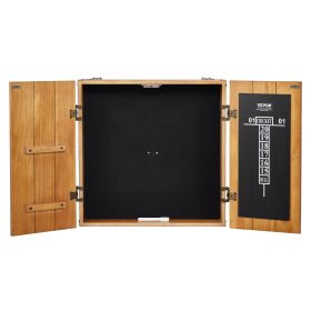 VEVOR Dartboard Cabinet, Solid Wood Dartboard Cabinet Set, Official Size Hideaway Cabinet with Socreboard and Accessories, Features Easy Assembly