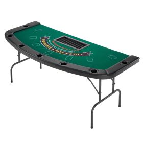 VEVOR Foldable Poker Table, 7 Player 72 in Folding Casino Leisure Table with Padded Rails & Cup Holders