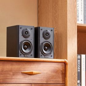 Active Powered Bookshelf Studio Monitor Speakers 20W X2 Bluetooth Coaxial Stereo (Option: Black)
