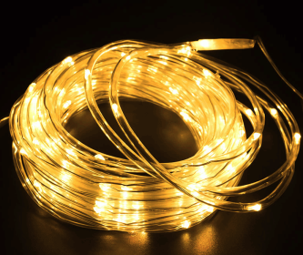 33FT 100 LED Strip Rope Light Tube String Outdoor Garden Party Decoration Lights (Model: Warm White)